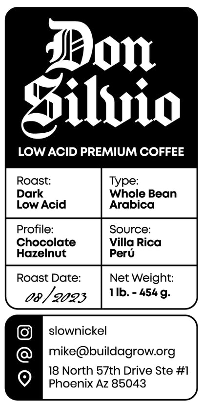 Coffee - Don Silvio, Dark Roast, Low Acid Coffee